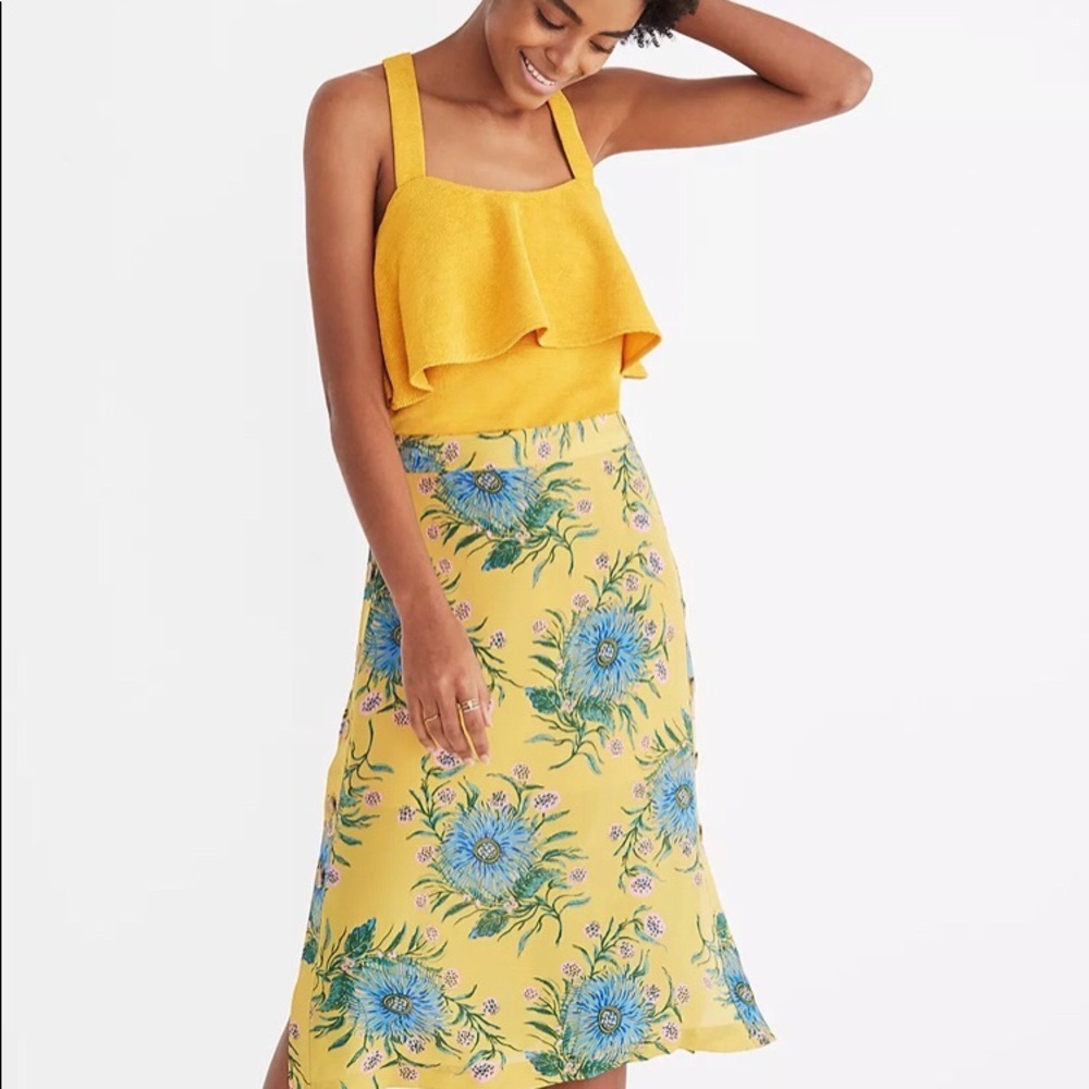 Madewell - Silk Side-button Skirt - Picture 1 of 4